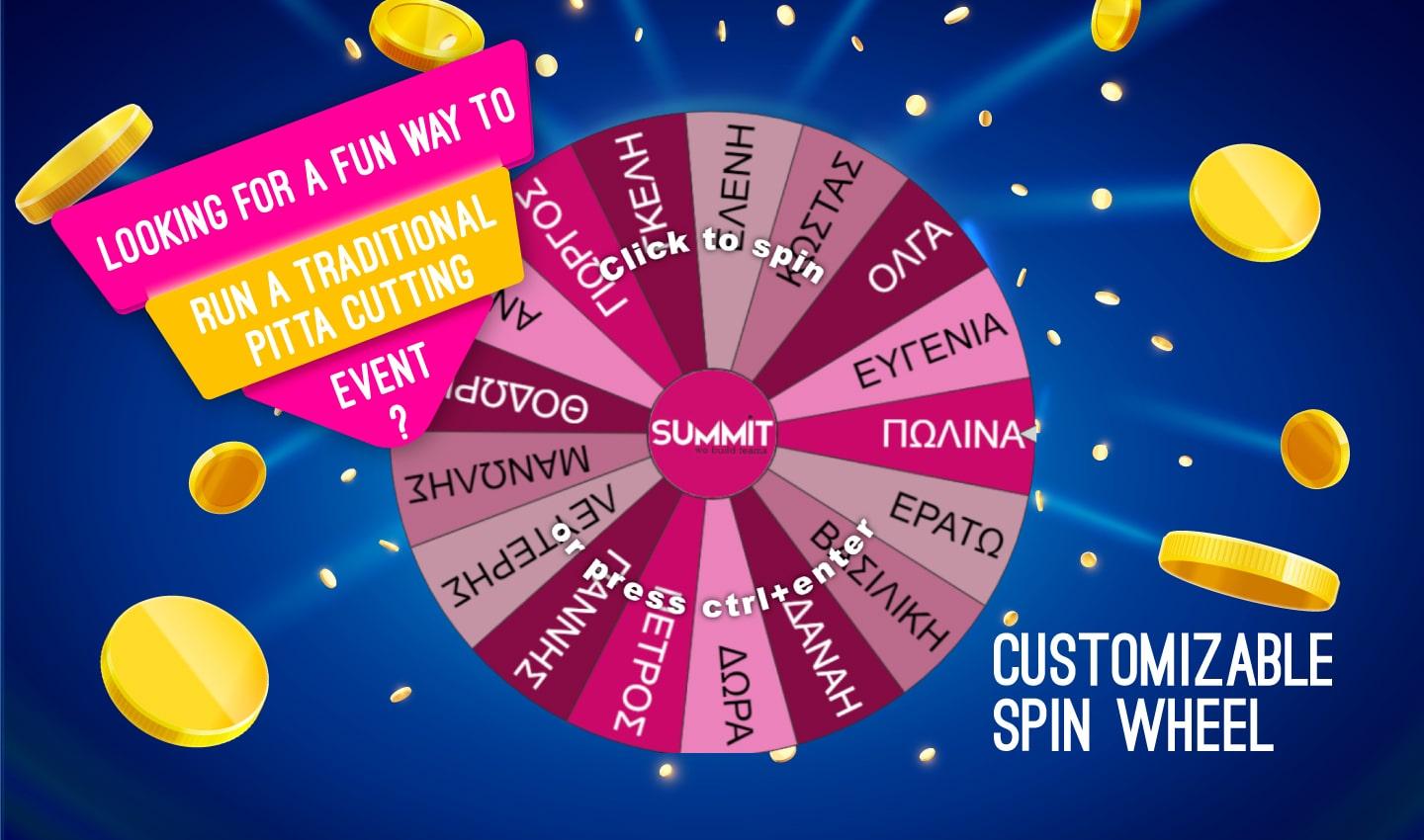 Vasilopita spin wheel media