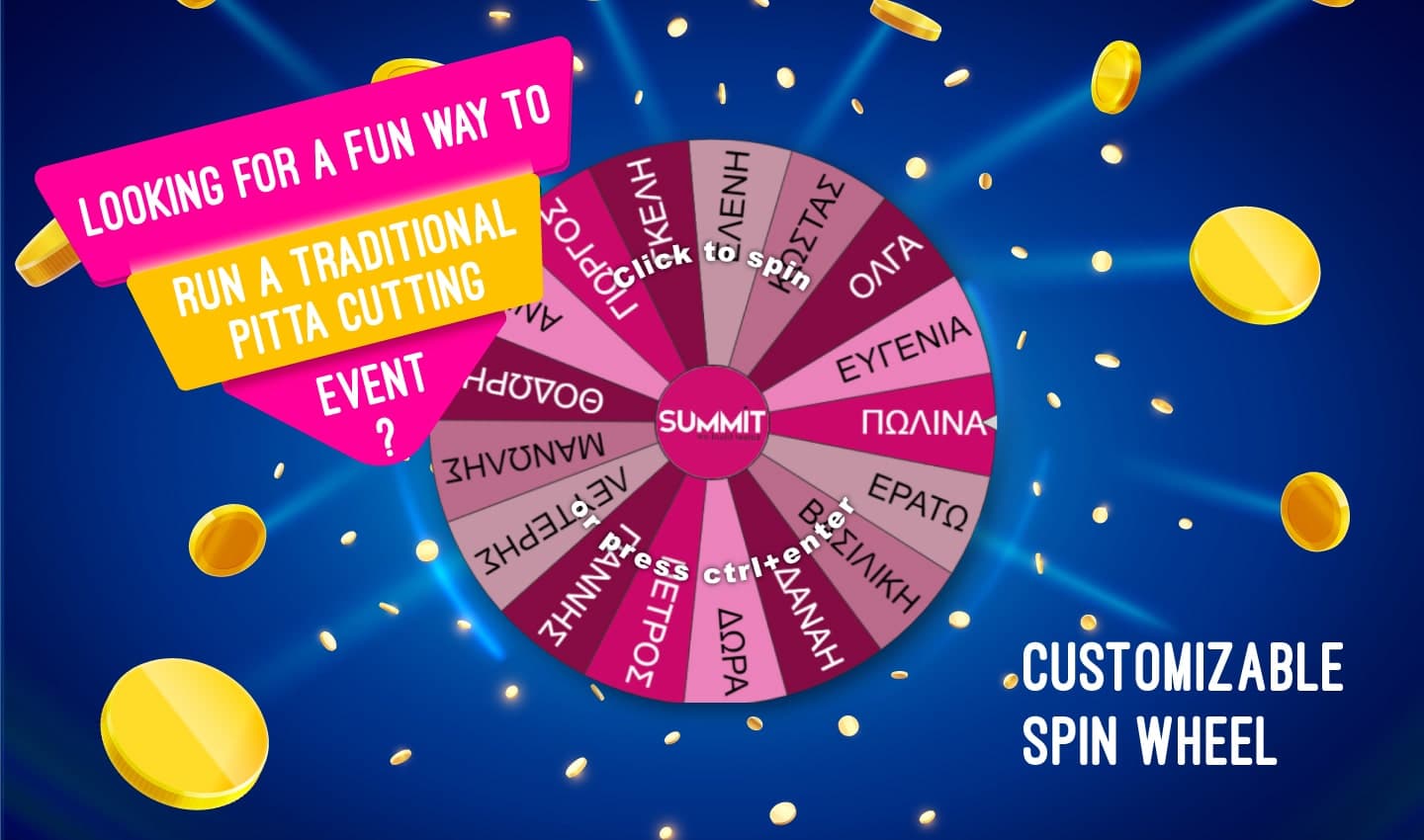 Vasilopita spin wheel media
